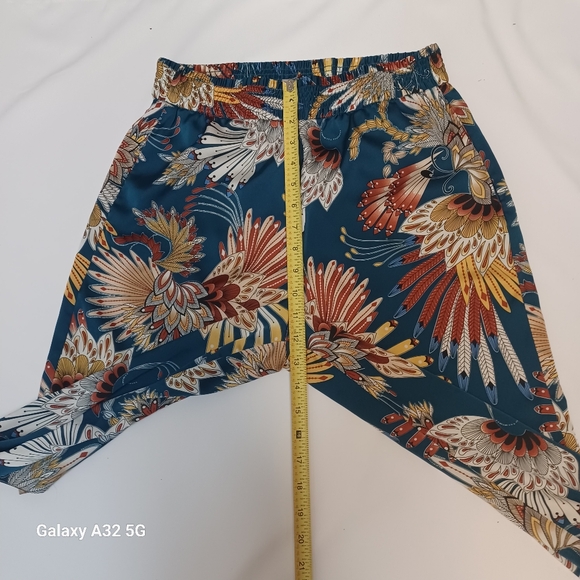 Rachel Zoe Blue and Red Wide-Leg Pants with Tropical Print Size S - Picture 10 of 13